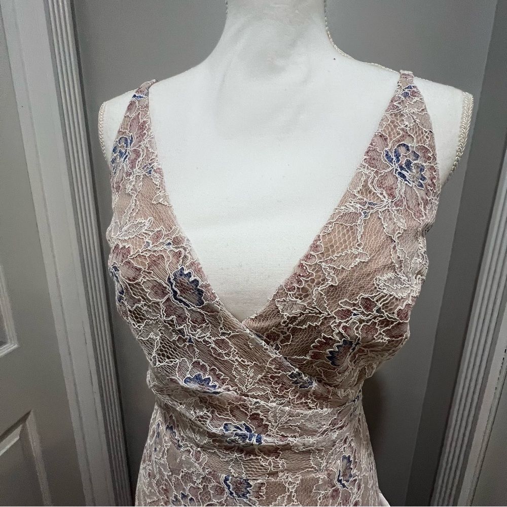 Dress the Population Helen Sleeveless Wrap Top Lace Gown size large NWT - Picture 6 of 15